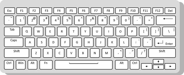 Minimalist Computer Keyboard Vector Illustration