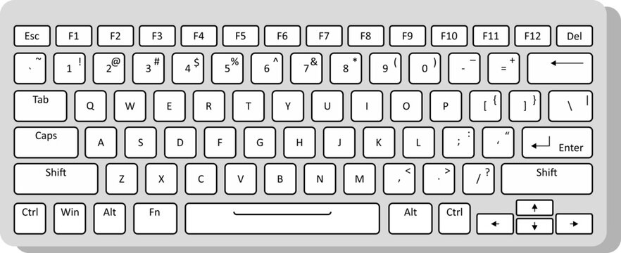Minimalist Computer Keyboard Vector Illustration