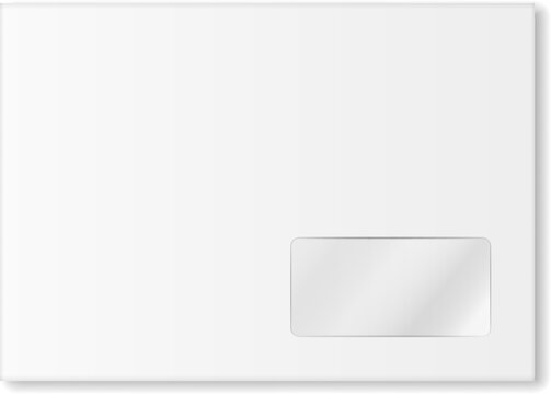 White envelope with window for mailing correspondence
