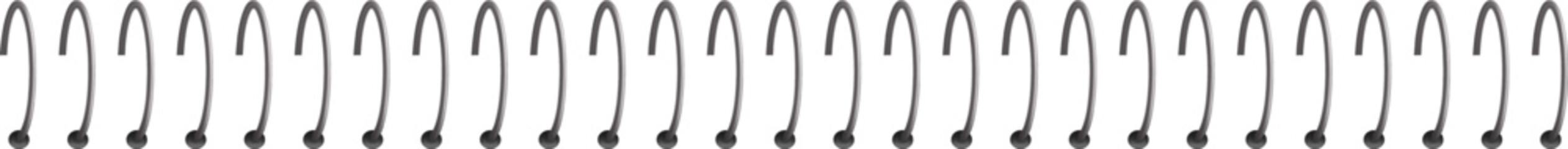 Spiral binding rings creating repeating pattern