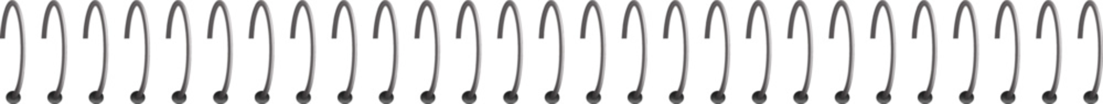 Spiral binding rings creating repeating pattern