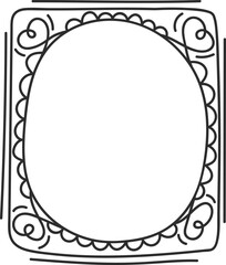 Hand drawing doodle frame with scalloped border design