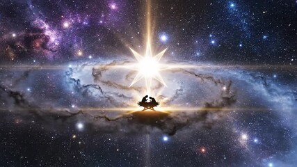 Cosmic voyage through nebulae and stars abstract space exploration