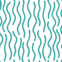 Teal wavy lines creating abstract seamless pattern background