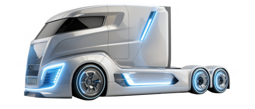 Electric vehicle showcases advanced eco-friendly design, AI, PNG