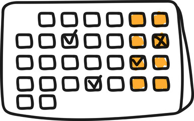 Calendar marking important dates and scheduling tasks