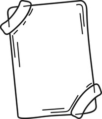 Blank paper note page outline drawing