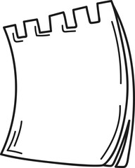 Blank torn notepad paper sheet black line