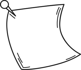 Blank notice paper pinning a reminder message