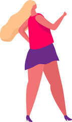 Fototapeta premium Confident blonde woman standing with hand on hip