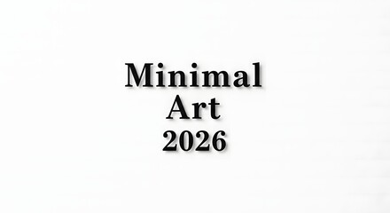 Fototapeta premium Minimalist typography: 'minimal art 2026' text isolated on white