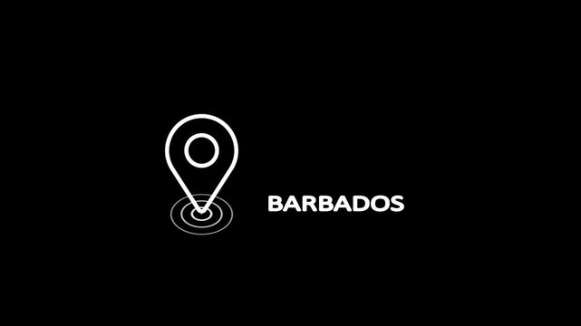 Radio Wave Pin Emphasizing Barbados on a Modern Dark Canvas