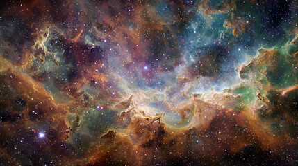 Obraz premium Human consciousness represented as a vast, colorful nebula in deep space