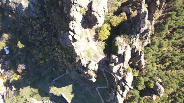 Amazing Autumn Aerial view of Belogradchik Rocks, Vidin Region, Bulgaria