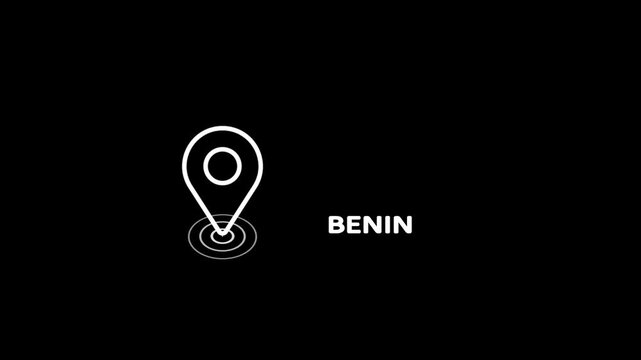 Radio Wave Locator Highlighting Benin on a Modern Dark Interface