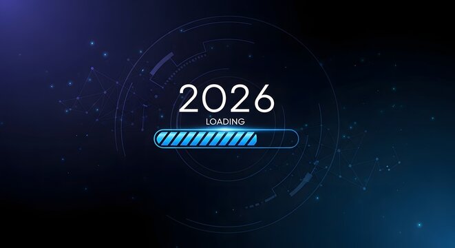 2026 loading progress bar futuristic technology and network connection - Powered by Adobe