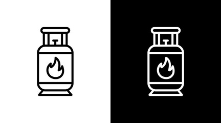 Gas Cylinder  White Icon Set Design