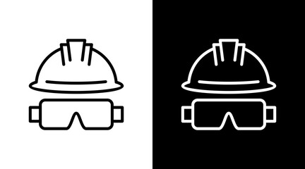 Safety Helmet  White Icon Set Design
