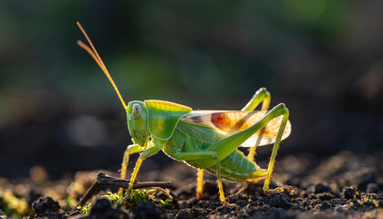 grasshopper on the grass