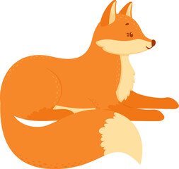 Obraz premium Cute cartoon fox illustration lying calmly