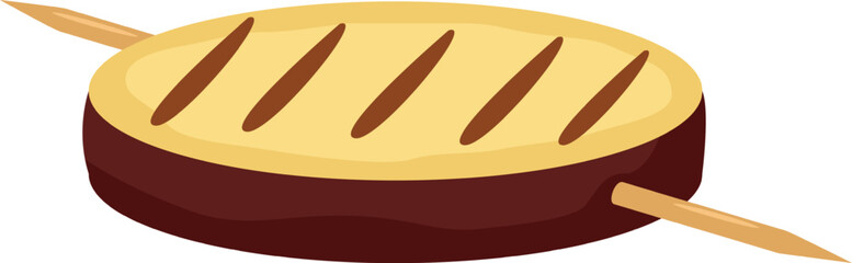 Grilled eggplant slice on skewer for healthy food