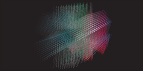 An abstract, dark digital background featuring a central, dense, starburst-like explosion of fine, sharp, radiating lines forming overlapping rectangular or fan shapes in a multi-directional pattern, 