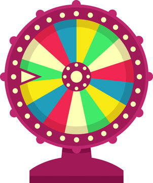 Colorful spinning wheel representing luck and fortune game