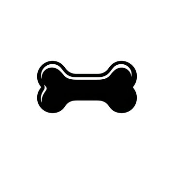 Dog bone black icon, transparent background, vector icon style, clean minimal, isolated object