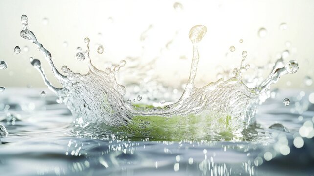 Dynamic Water Splash Crown with Light Refraction water splash dynamic crown liquid droplet spray wet