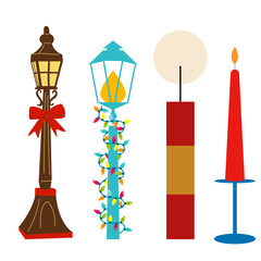 Festive Holiday Lights and Candles