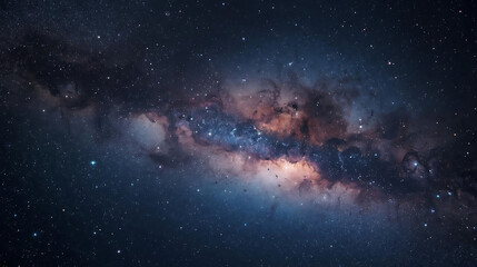 Fototapeta premium Colorful Milky Way Galaxy with Nebulae – Breathtaking Space Background for Wallpapers, Presentations, and Sci-Fi Art