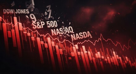 Fototapeta premium Stock Market Crash and Economic Downturn Concept with Bearish Candlestick Chart