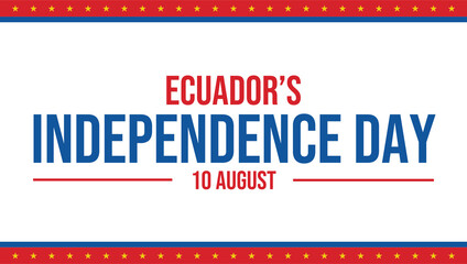 Minimal white background banner for Ecuador Independence Day with elegant and patriotic layout