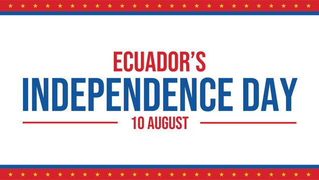 Minimal white background banner for Ecuador Independence Day with elegant and patriotic layout