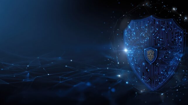 Trusted AI Symbol Featuring a Protective Halo Icon for Safe Artificial Intelligence Certification Graphic Design