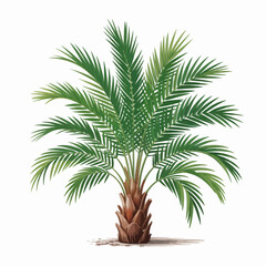 Foxtail Palm Tree Vector Outline | Ornamental Tropical Palm Silhouette | Botanical Illustration