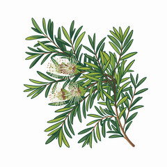 Tea Tree Vector Outline | Silhouette Illustration | Camellia Sinensis Plant
