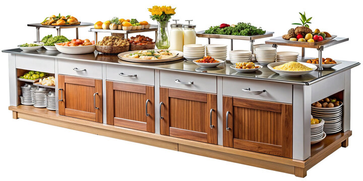 Lavish buffet with diverse healthy food options and dishes