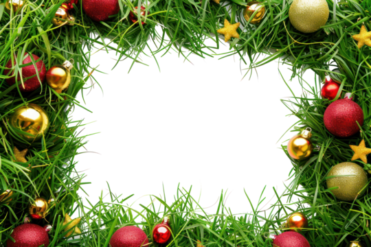 Festive Christmas frame with ornaments