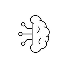 Ai brain network line icon vector design