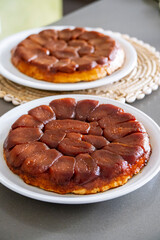 apple and pastry base for tarte Tatin, Mallorca, Balearic Islands, Spain