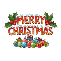 Colorful 3D Merry Christmas Lettering, Festive Holiday Typography