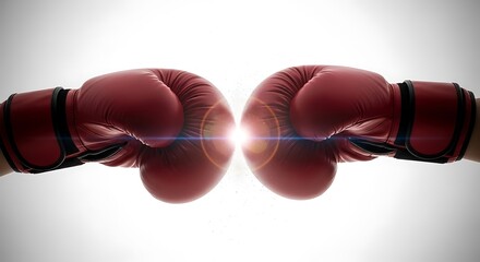 Boxing Gloves Clash - A Symbol of Competition and Strength.