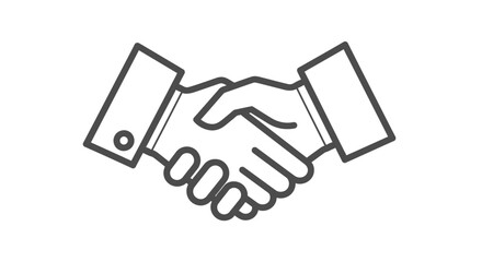 Handshake Line Art Illustrative Icon for Partnership and Business Deals