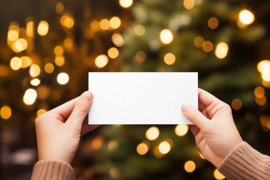 Festive card mockup png, transparent design