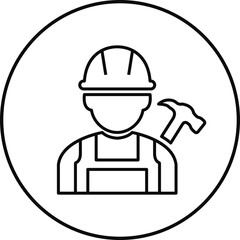 Construction worker icon builder plumber painter welder engineer maintenance labor character vector pack, black and white and solid professional industry tool avatar symbols for service and repair