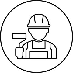 Construction worker icon builder plumber painter welder engineer maintenance labor character vector pack, black and white and solid professional industry tool avatar symbols for service and repair