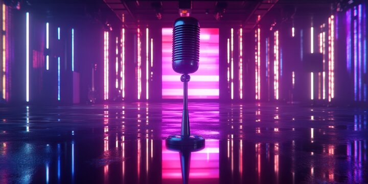 Abstract neon light display