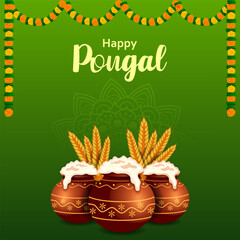 Happy Pongal holiday religious festival celebration background