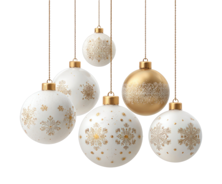 PNG Elegant festive Christmas ornaments